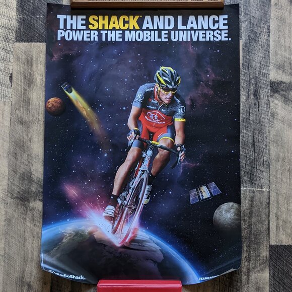 Lance Armstrong in Space RadioShack Poster Racing Cycling - Picture 1 of 5